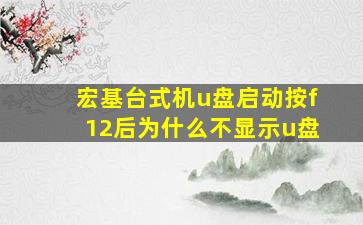 宏基台式机u盘启动按f12后为什么不显示u盘