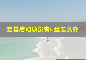 宏碁启动项没有u盘怎么办