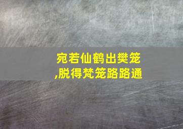 宛若仙鹤出樊笼,脱得梵笼路路通