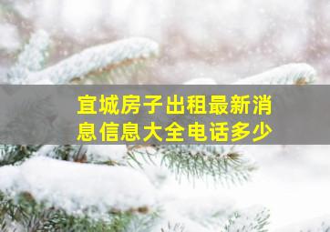 宜城房子出租最新消息信息大全电话多少