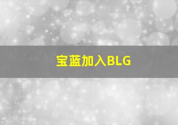 宝蓝加入BLG