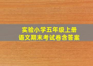 实验小学五年级上册语文期末考试卷含答案