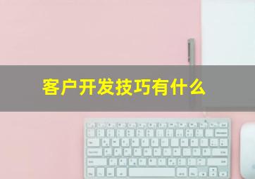 客户开发技巧有什么