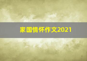 家国情怀作文2021