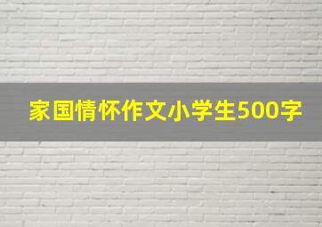 家国情怀作文小学生500字