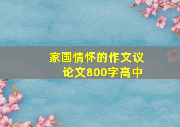 家国情怀的作文议论文800字高中