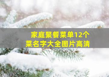 家庭聚餐菜单12个菜名字大全图片高清