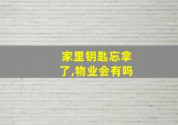 家里钥匙忘拿了,物业会有吗