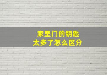 家里门的钥匙太多了怎么区分