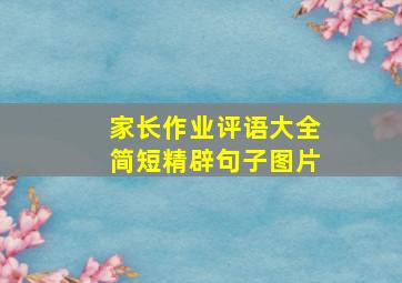 家长作业评语大全简短精辟句子图片