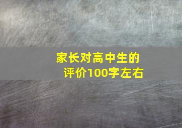 家长对高中生的评价100字左右