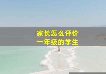 家长怎么评价一年级的学生