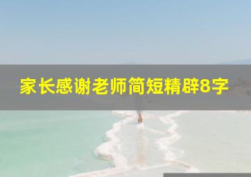 家长感谢老师简短精辟8字