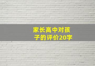 家长高中对孩子的评价20字