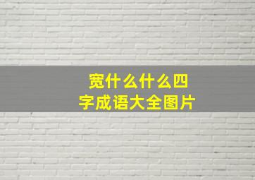 宽什么什么四字成语大全图片