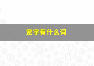 宽字有什么词