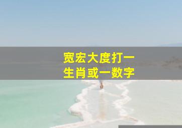 宽宏大度打一生肖或一数字