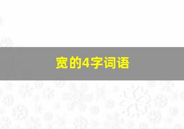 宽的4字词语