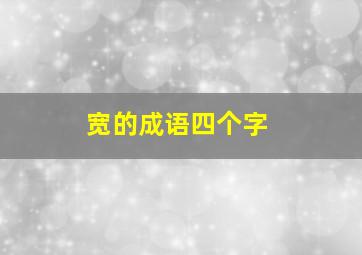 宽的成语四个字