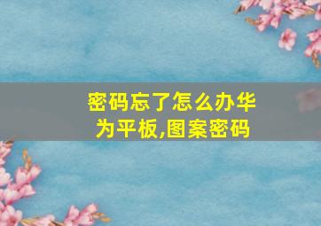 密码忘了怎么办华为平板,图案密码