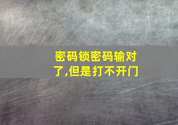 密码锁密码输对了,但是打不开门