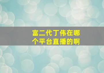 富二代丁伟在哪个平台直播的啊