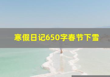 寒假日记650字春节下雪