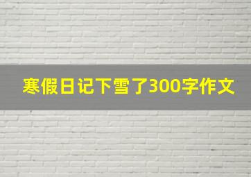 寒假日记下雪了300字作文