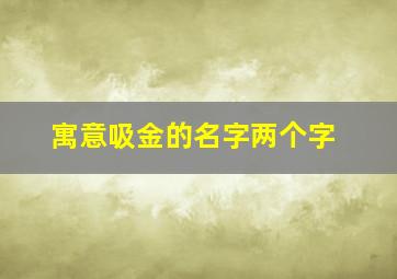 寓意吸金的名字两个字