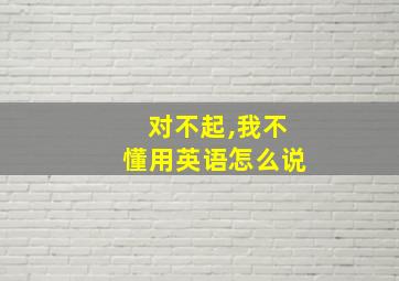 对不起,我不懂用英语怎么说