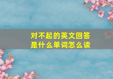 对不起的英文回答是什么单词怎么读