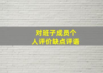 对班子成员个人评价缺点评语