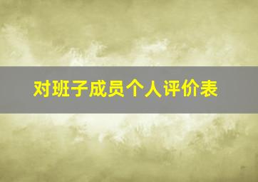 对班子成员个人评价表