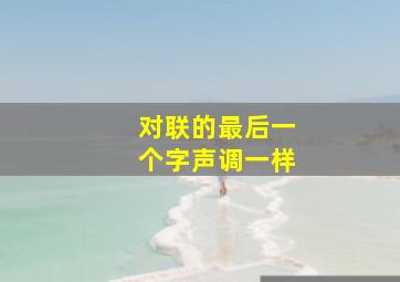 对联的最后一个字声调一样