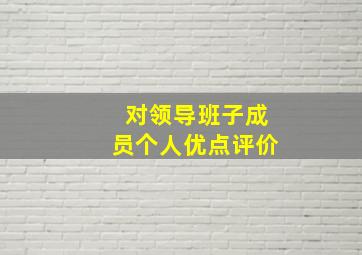 对领导班子成员个人优点评价