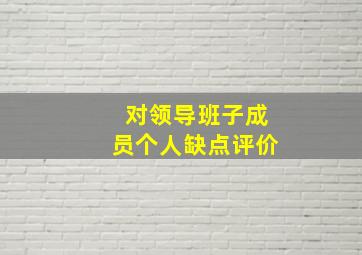 对领导班子成员个人缺点评价