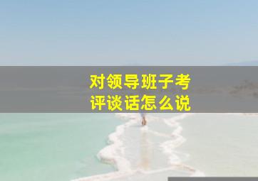 对领导班子考评谈话怎么说