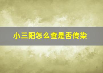 小三阳怎么查是否传染