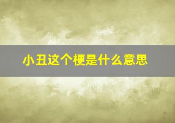 小丑这个梗是什么意思