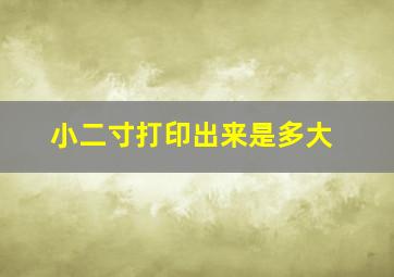 小二寸打印出来是多大