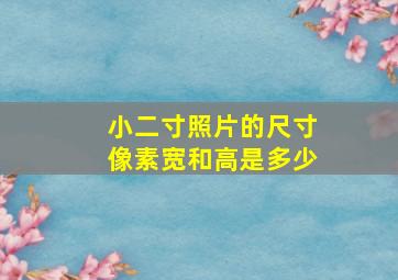 小二寸照片的尺寸像素宽和高是多少