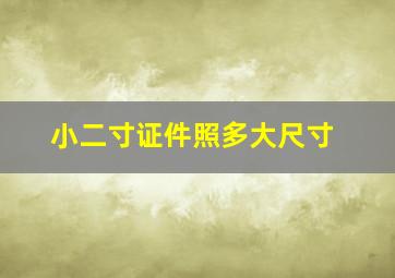 小二寸证件照多大尺寸