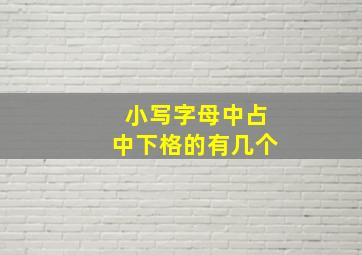 小写字母中占中下格的有几个