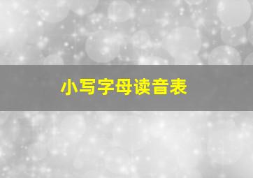 小写字母读音表