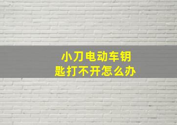 小刀电动车钥匙打不开怎么办