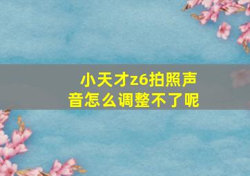 小天才z6拍照声音怎么调整不了呢