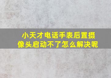 小天才电话手表后置摄像头启动不了怎么解决呢