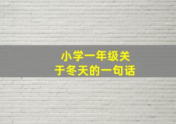 小学一年级关于冬天的一句话