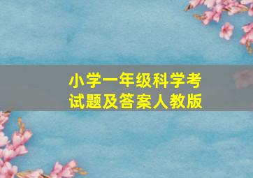 小学一年级科学考试题及答案人教版