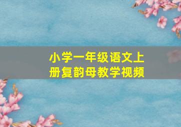 小学一年级语文上册复韵母教学视频